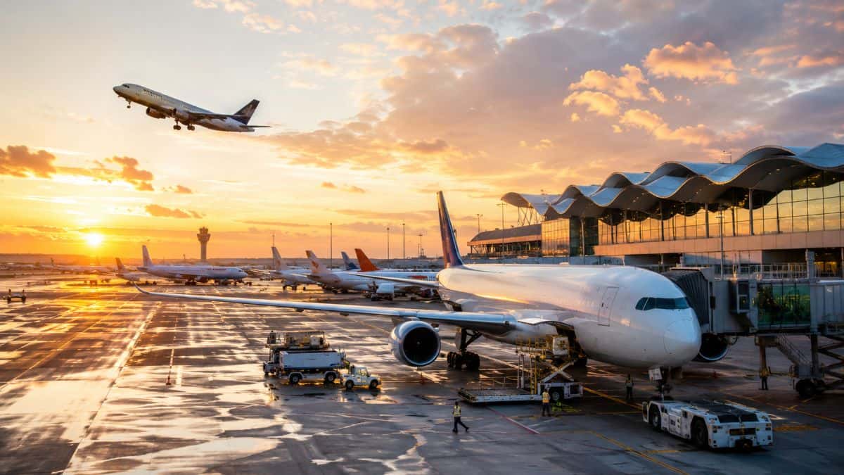 Global aviation growth chart showing premium travel expansion and Asia-Pacific network development