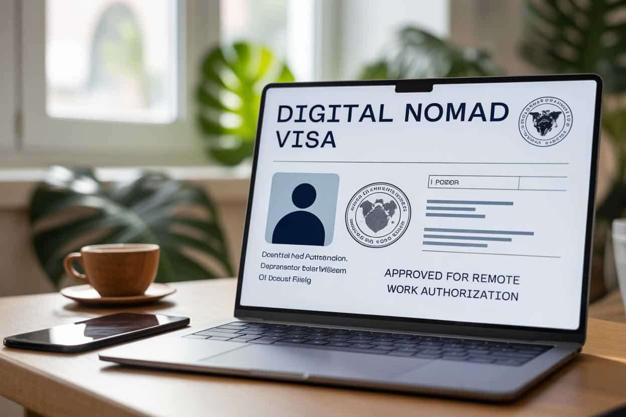 Digital visa document illustration