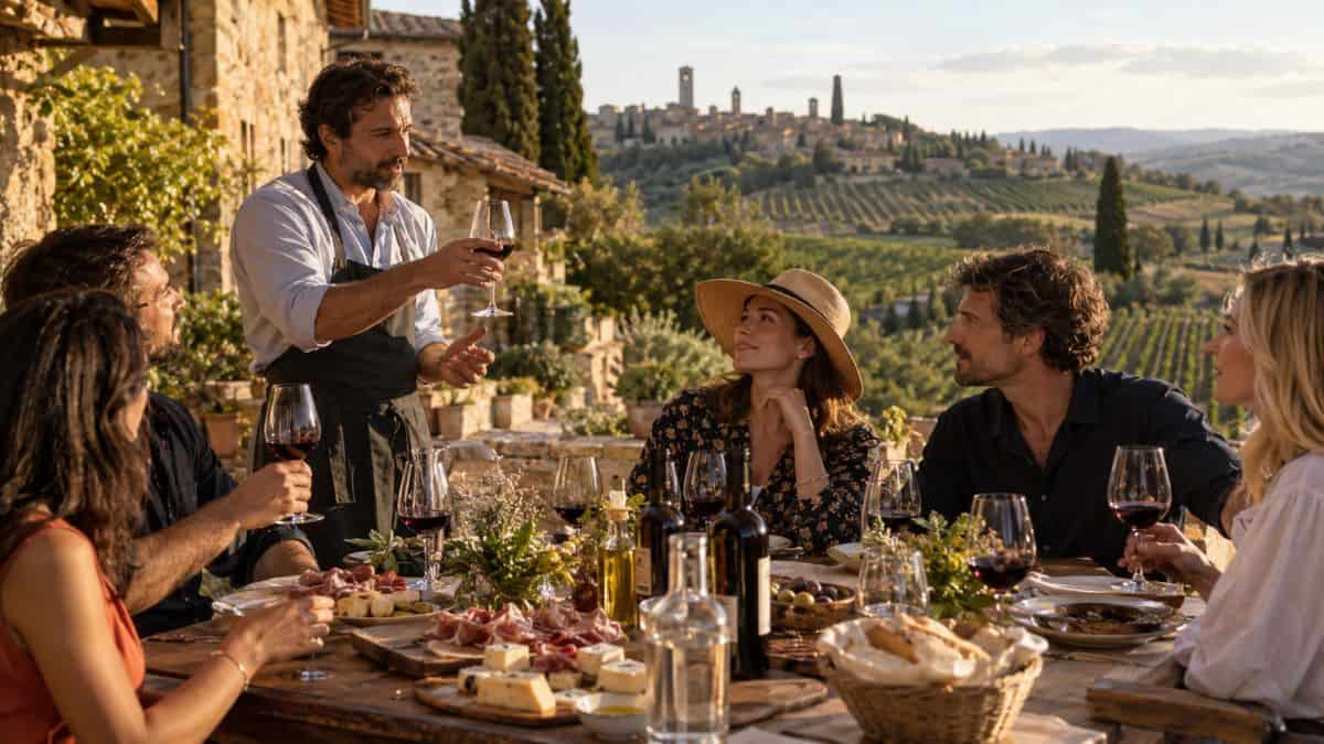 Wine tourism imagery representing culinary travel growth