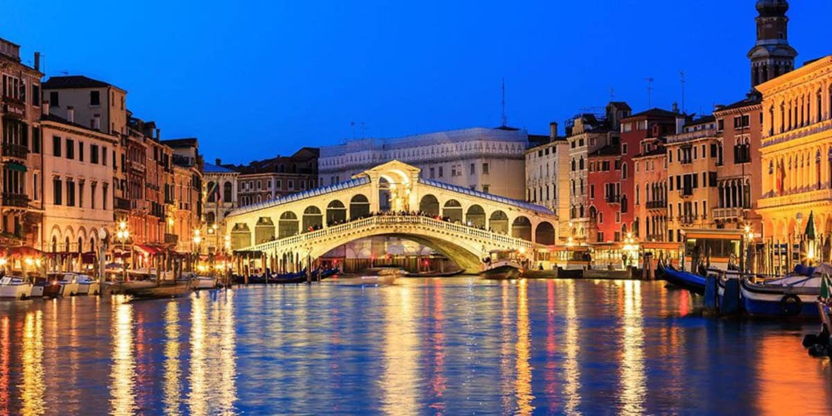 Venice Canal with tourists