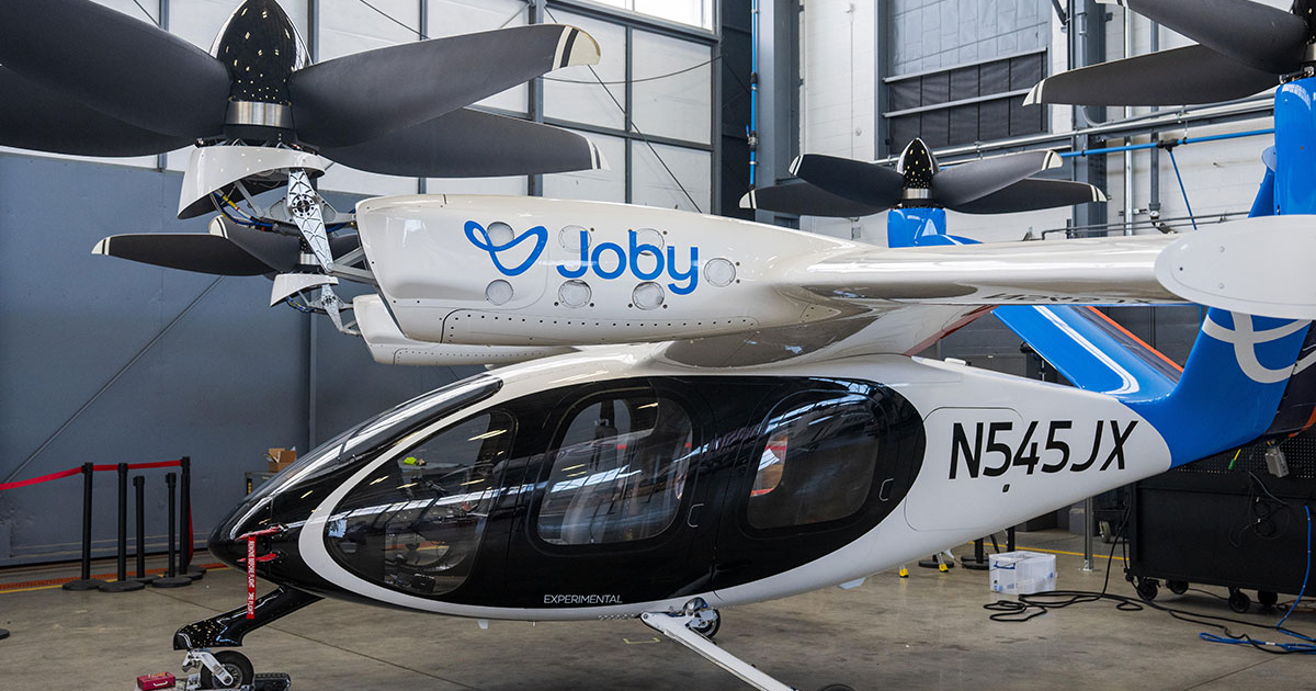 Joby Aviation eVTOL aircraft in flight over New York, part of the JFK-Manhattan week-long campaign