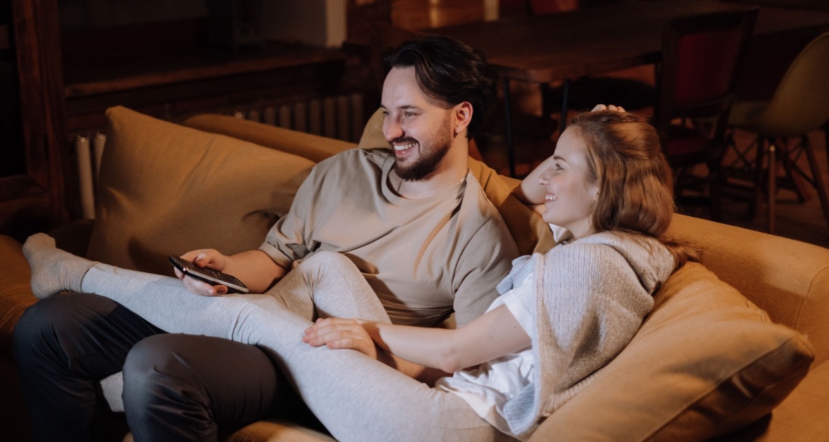 Couple laughing together, illustrating the study on marriage and longevity