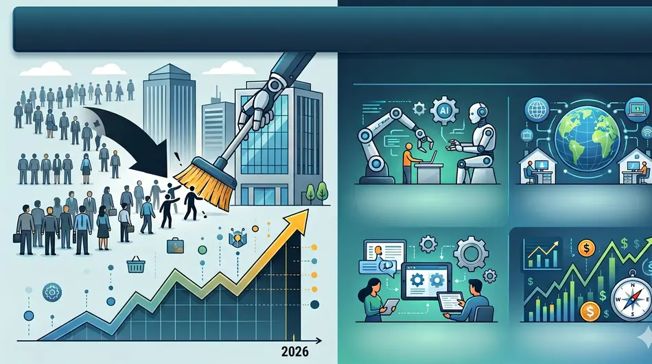 Analysis suggesting 2026 marks a new era of mega-layoffs driven by structural cost resets across U.S. employers