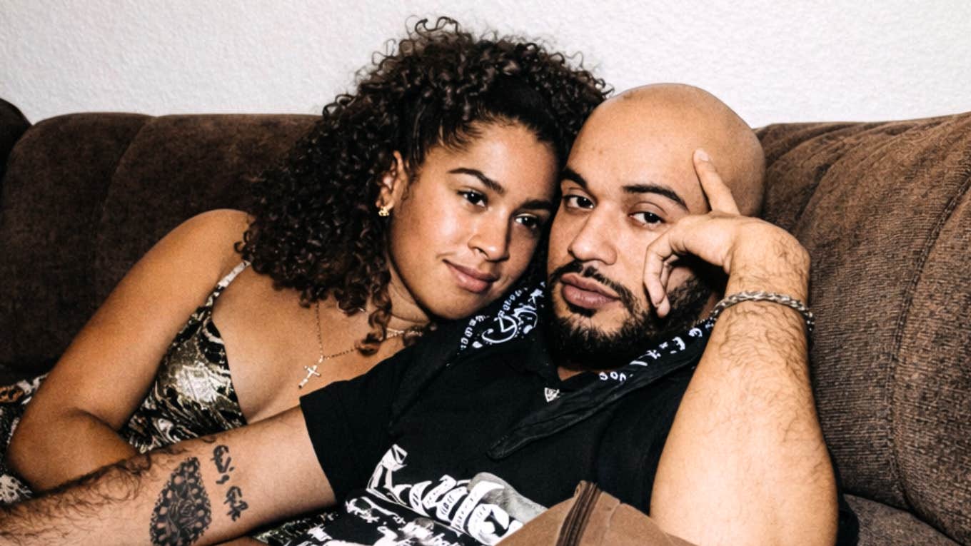 Illustration of a couple navigating conflict, representing social media myths about relationships