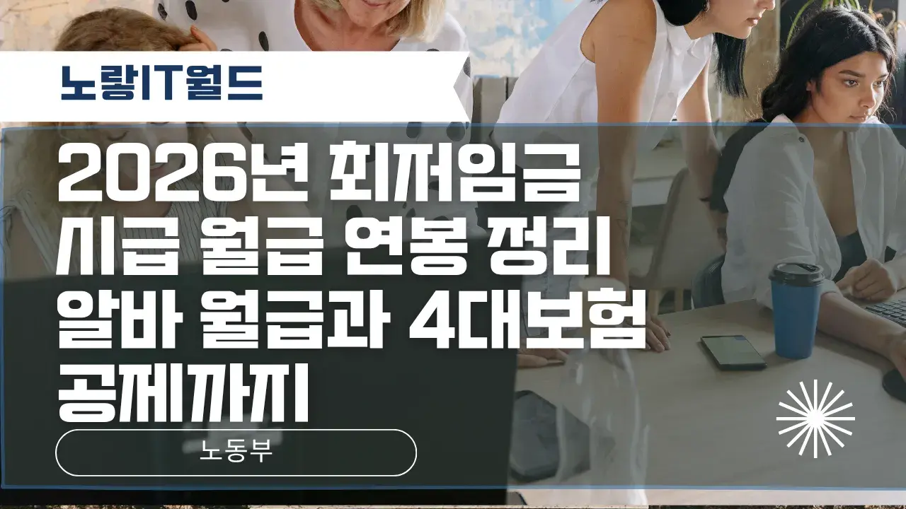 2026년 최저임금 시급 10,320원과 월급 기준 안내